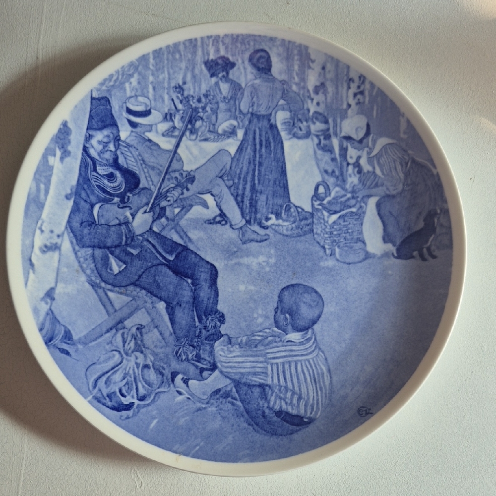 Collectible Vintage Porcelain Plate, Artist Carl Larsson